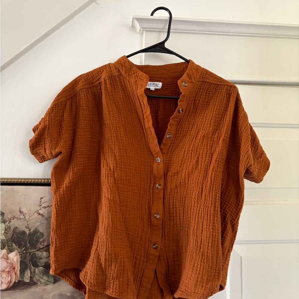 Emme Mama Cotton Gauze Lounge Set in Cinnamon